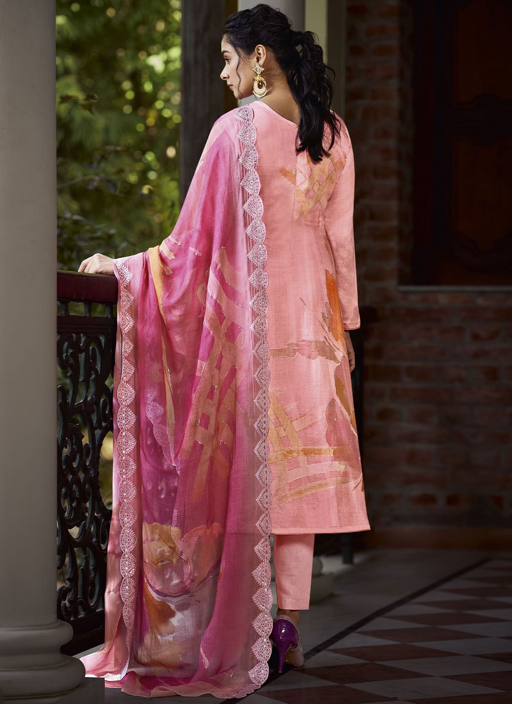 Pant Style Suit Georgette Pink Digital Print Salwar Kameez