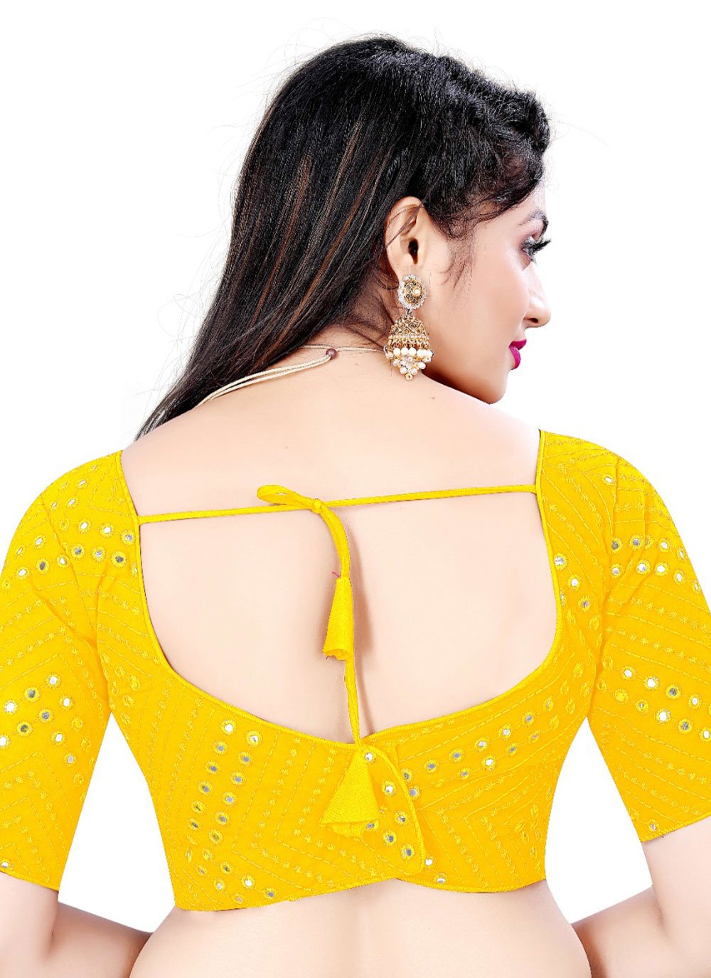 Blouse Georgette Yellow Embroidered Blouse
