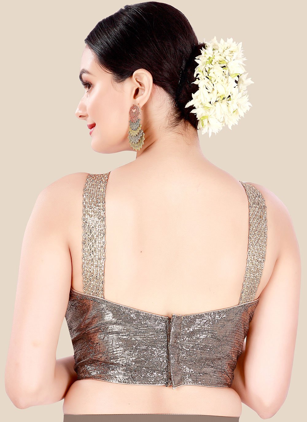 Blouse Silk Gold Woven Blouse