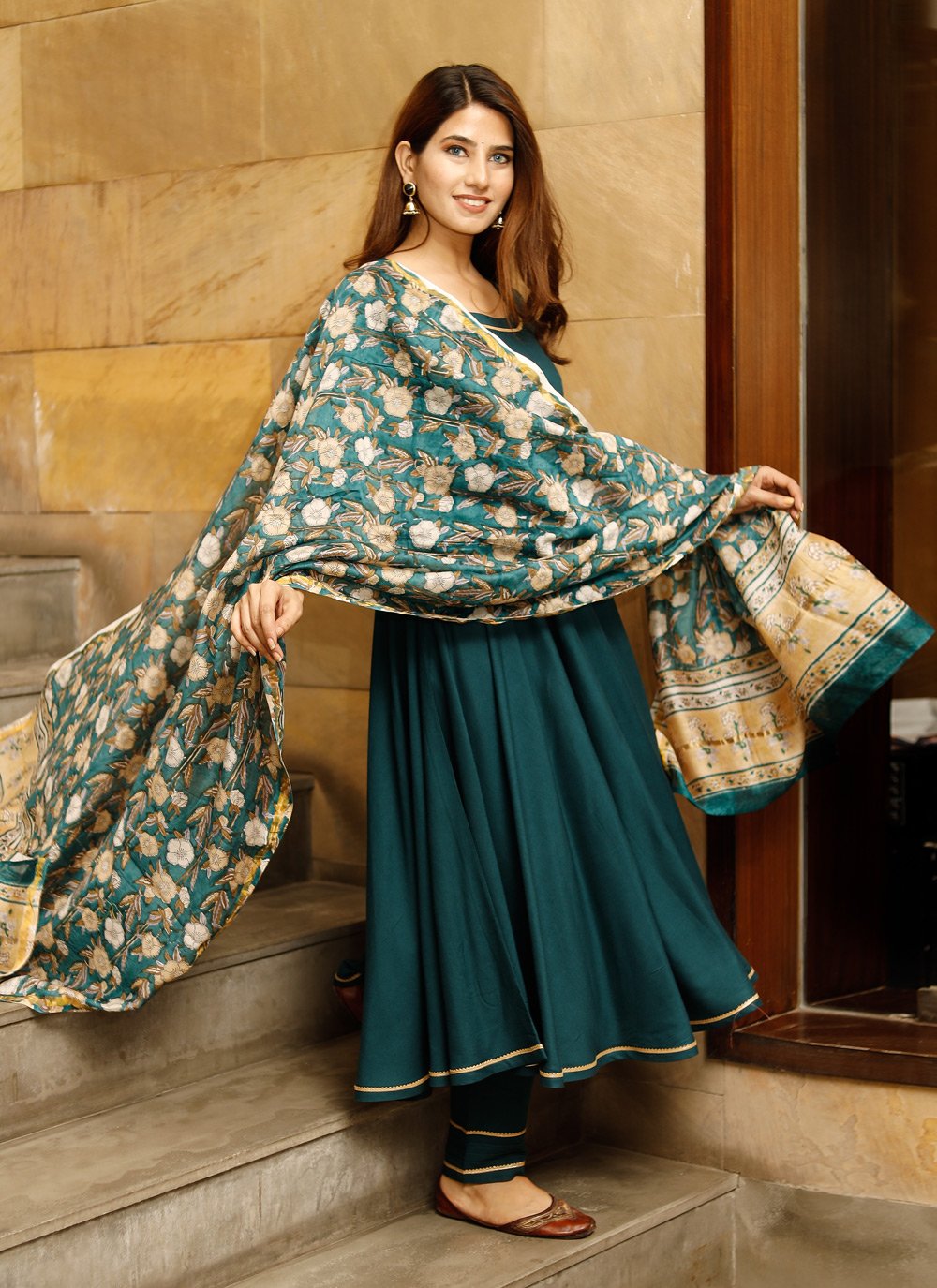 Pant Style Suit Rayon Green Lace Salwar Kameez