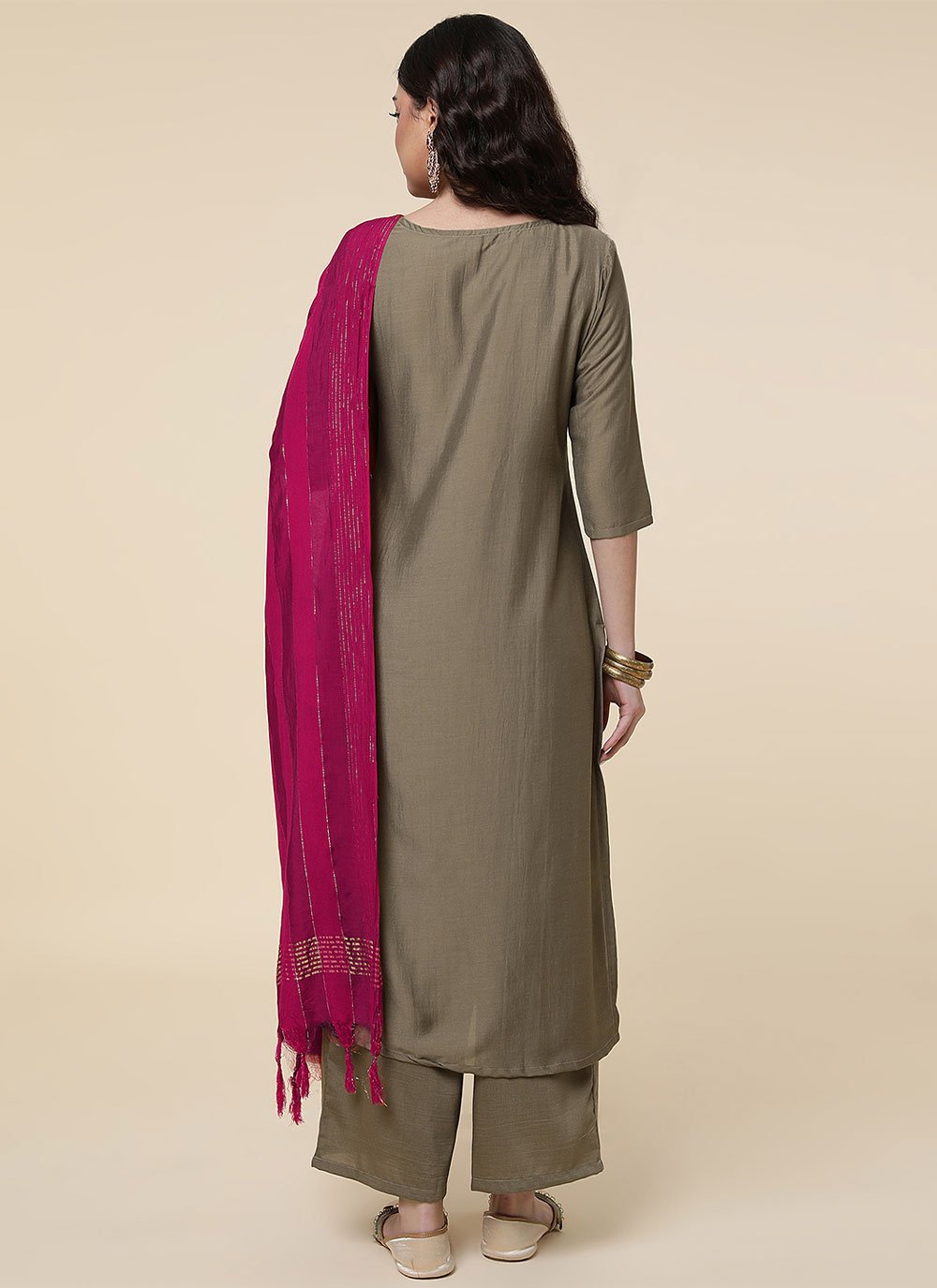 Designer Salwar Suit Polyester Green Embroidered Salwar Kameez