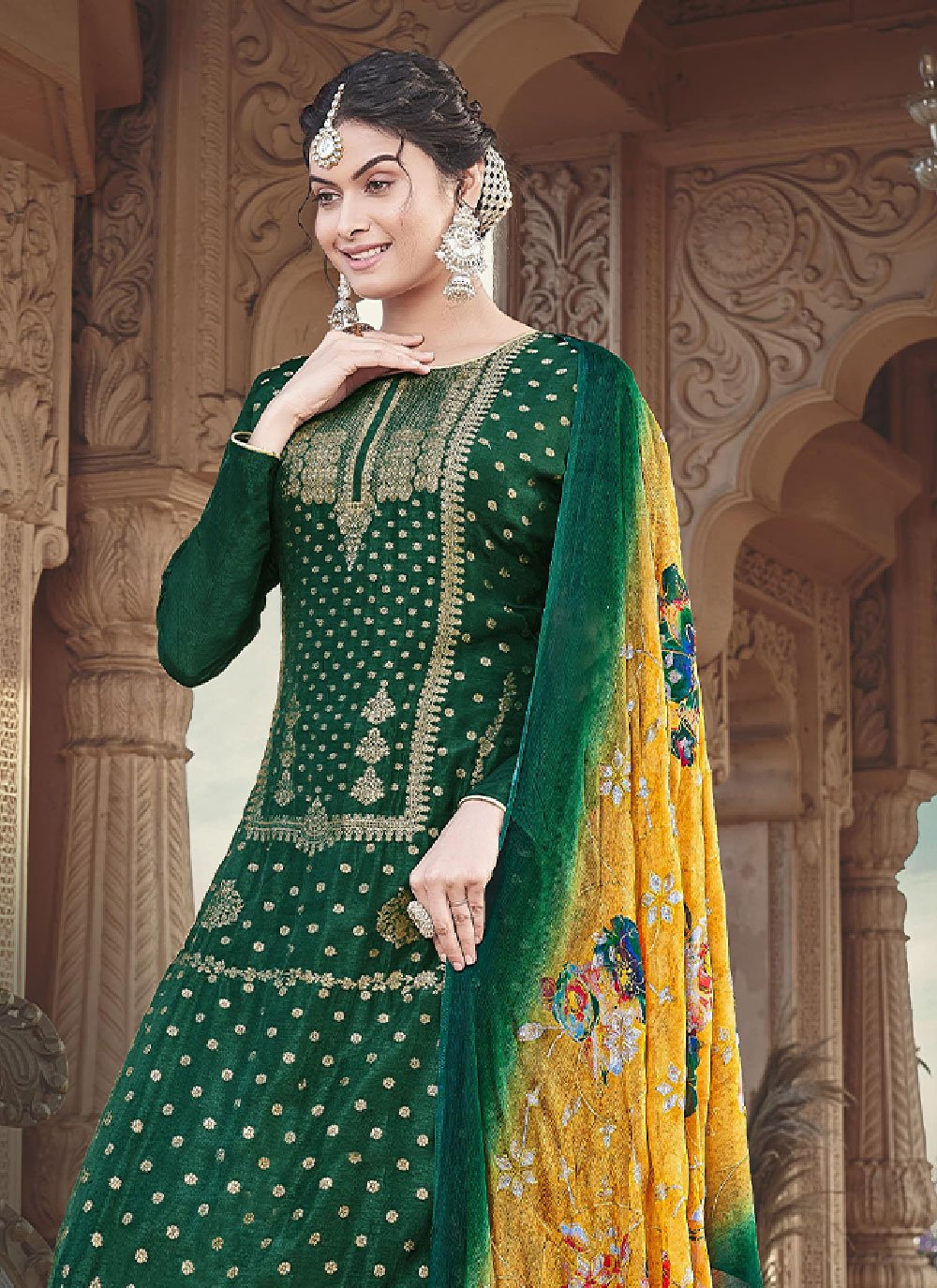 Trendy Suit Silk Viscose Green Digital Print Salwar Kameez