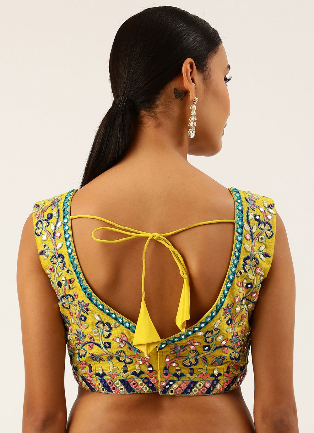 Blouse Silk Green Embroidered Blouse