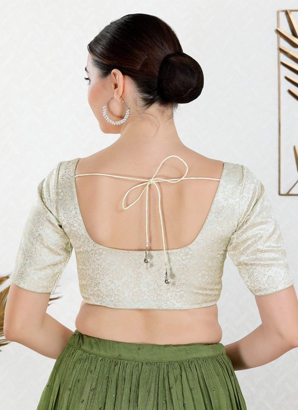 Blouse Jacquard Off White Print Blouse