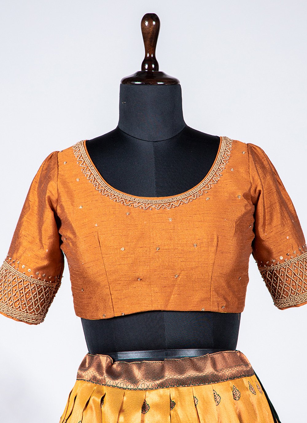 Lehenga Choli Jacquard Silk Mustard Weaving Lehenga Choli