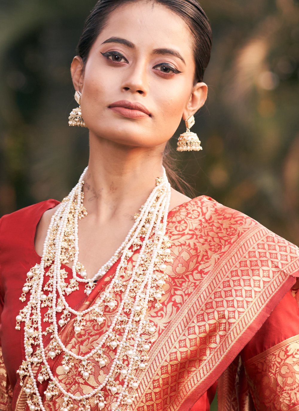 Trendy Saree Jacquard Silk Orange Zari Saree