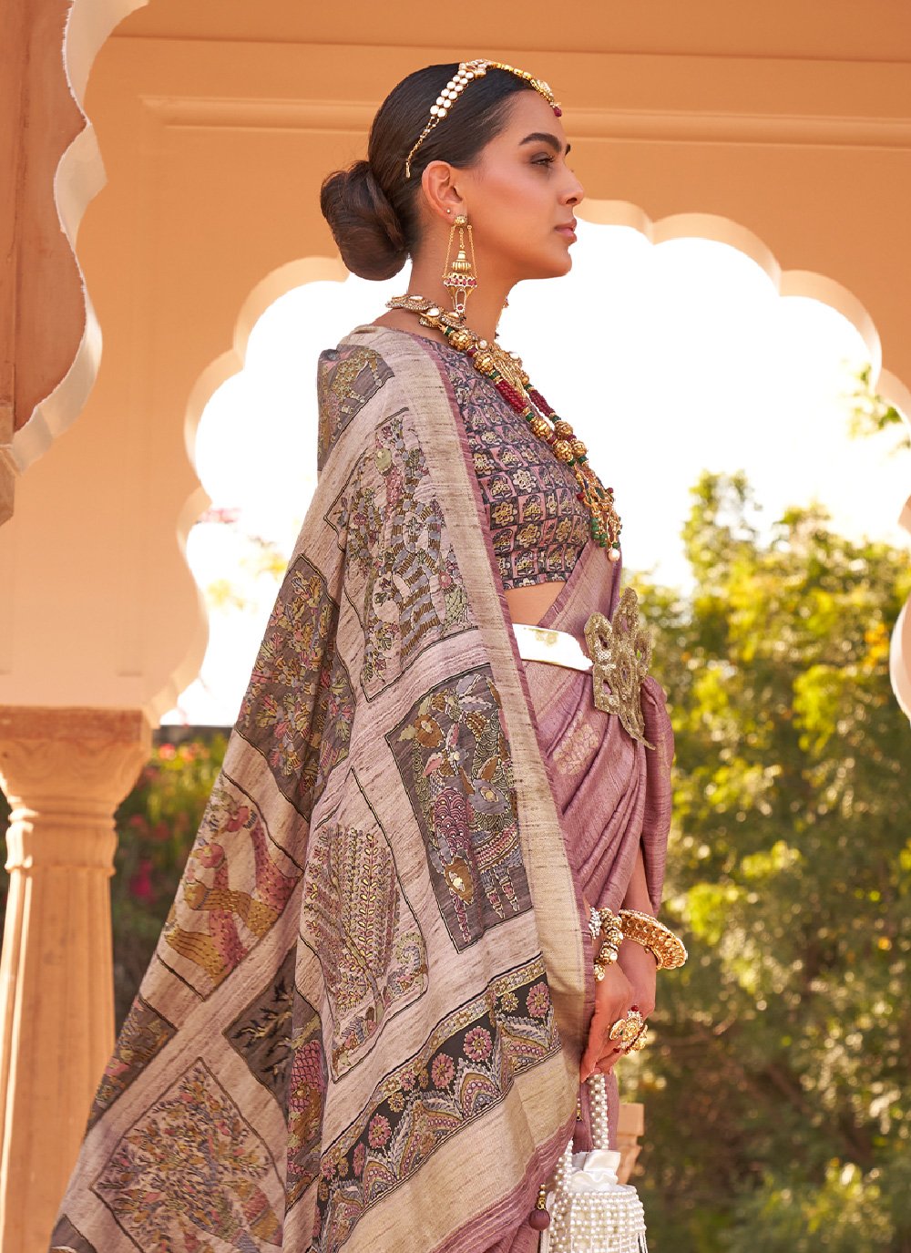 Trendy Saree Kanchipuram Silk Multi Colour Print Saree