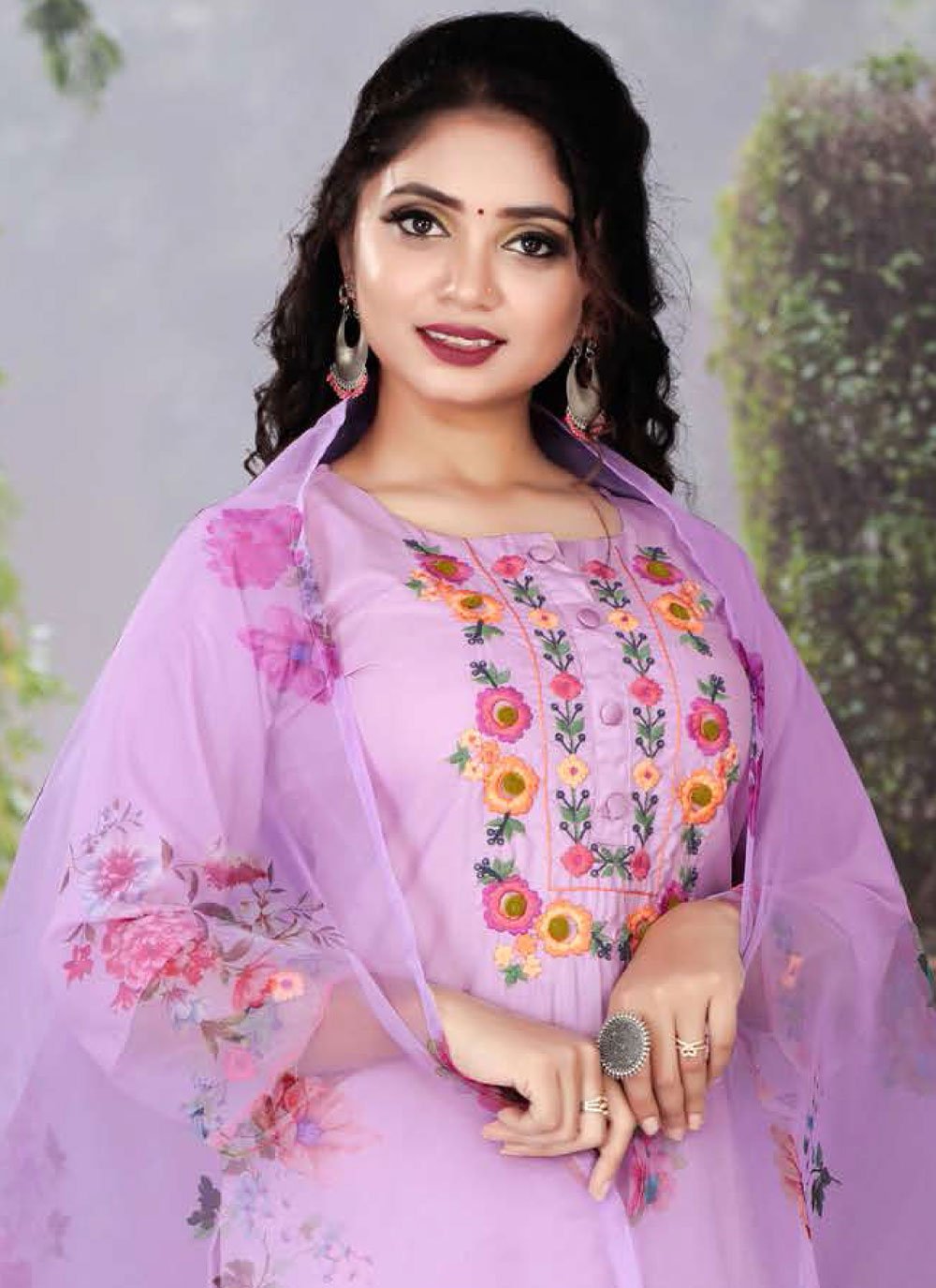 Pant Style Suit Rayon Lavender Embroidered Salwar Kameez