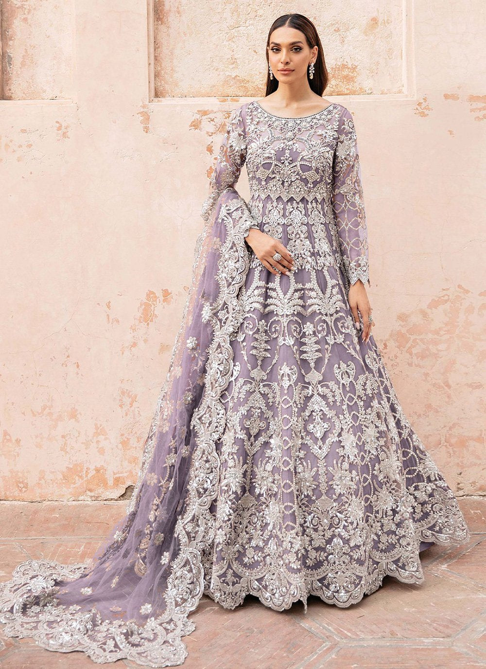 Gown Net Lavender Diamond Gown Kajols Indian Pakistani Fashion Tailoring