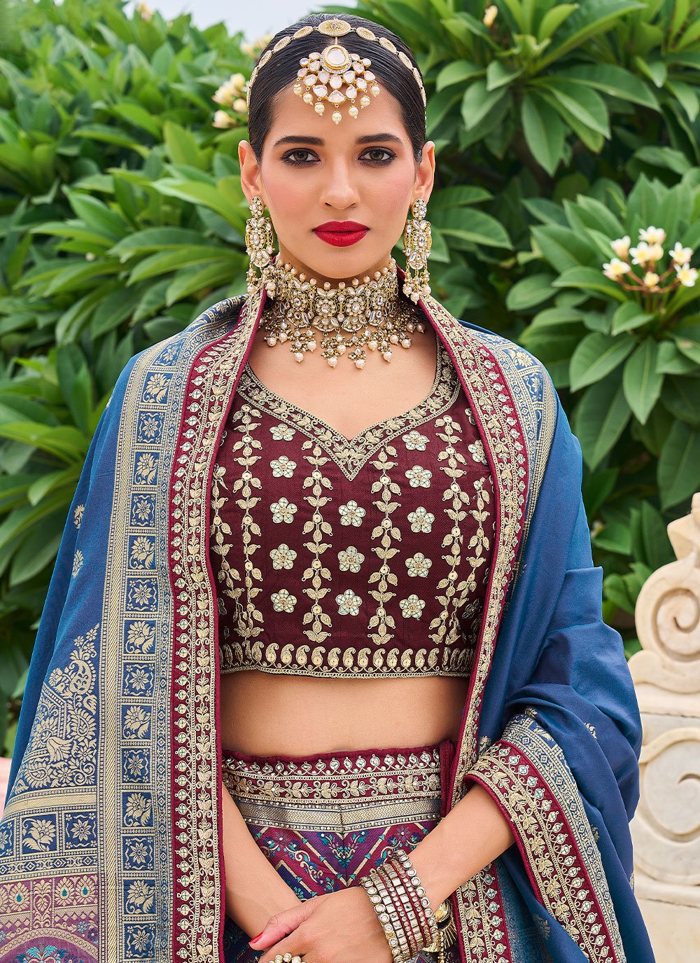 Lehenga Choli Silk Multi Colour Embroidered Lehenga Choli