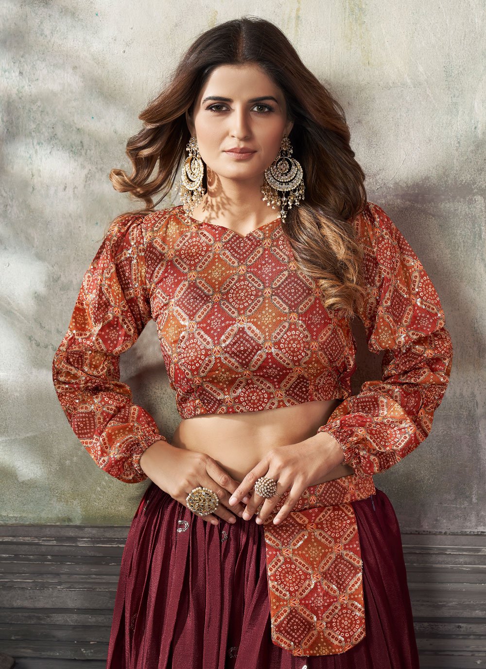 Readymade Lehenga Choli Art Silk Maroon Embroidered Lehenga Choli