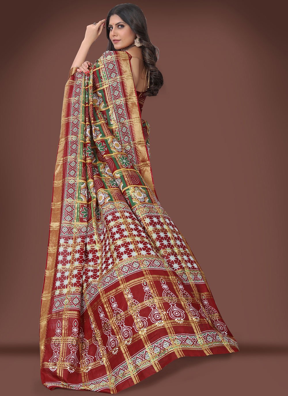Contemporary Cotton Maroon Weaving Saree