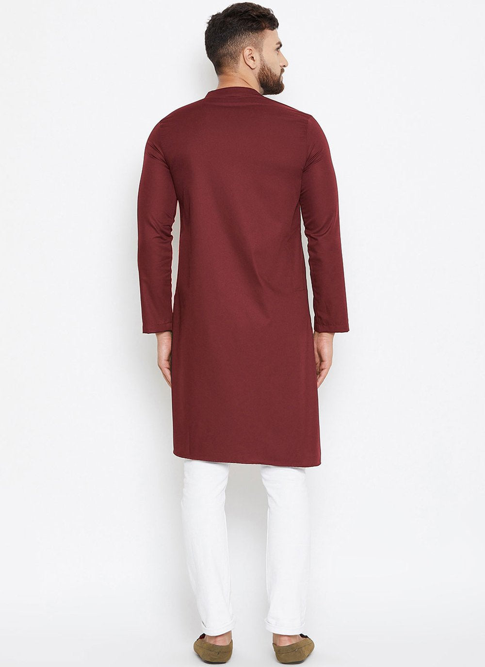 Kurta Pyjama Fancy Fabric Maroon Plain Mens