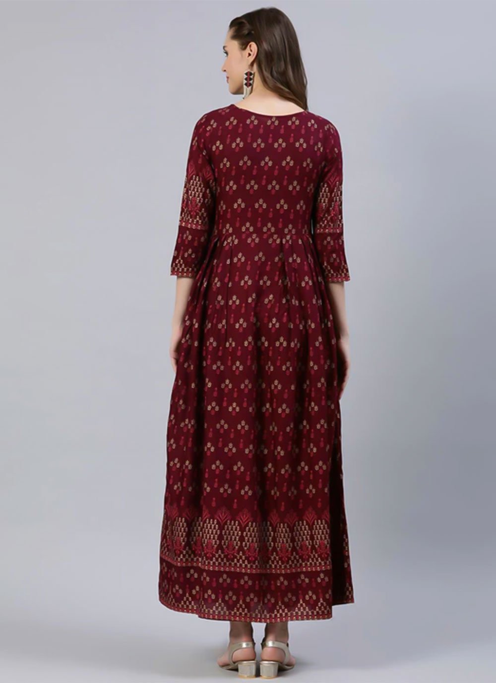Casual Kurti Rayon Viscose Maroon Print Kurtis