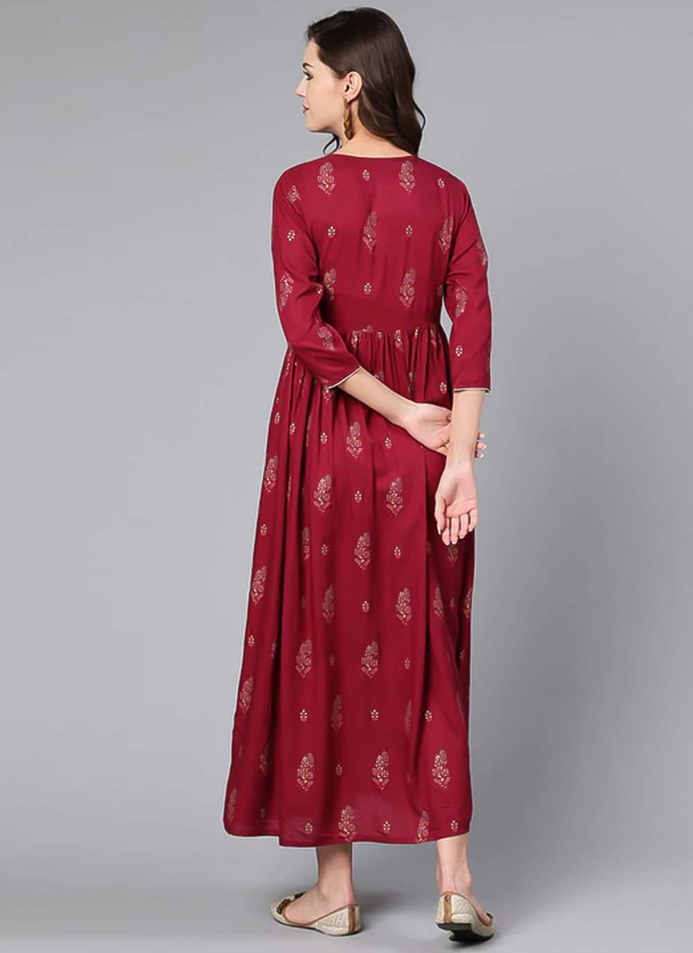 Casual Kurti Rayon Viscose Maroon Print Kurtis