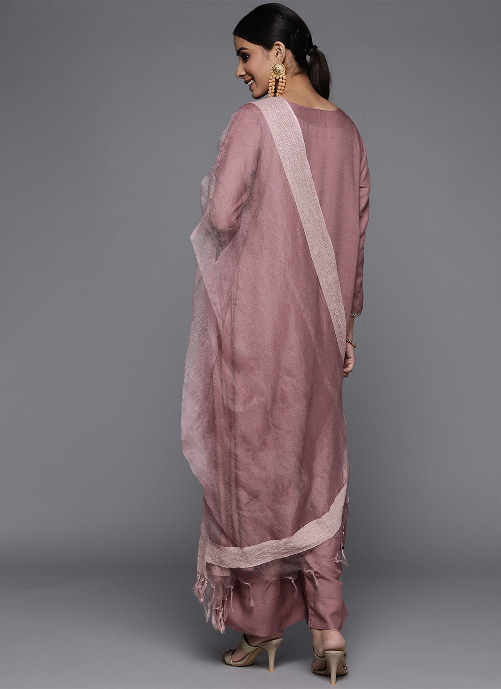 Salwar Suit Rayon Viscose Mauve Embroidered Salwar Kameez