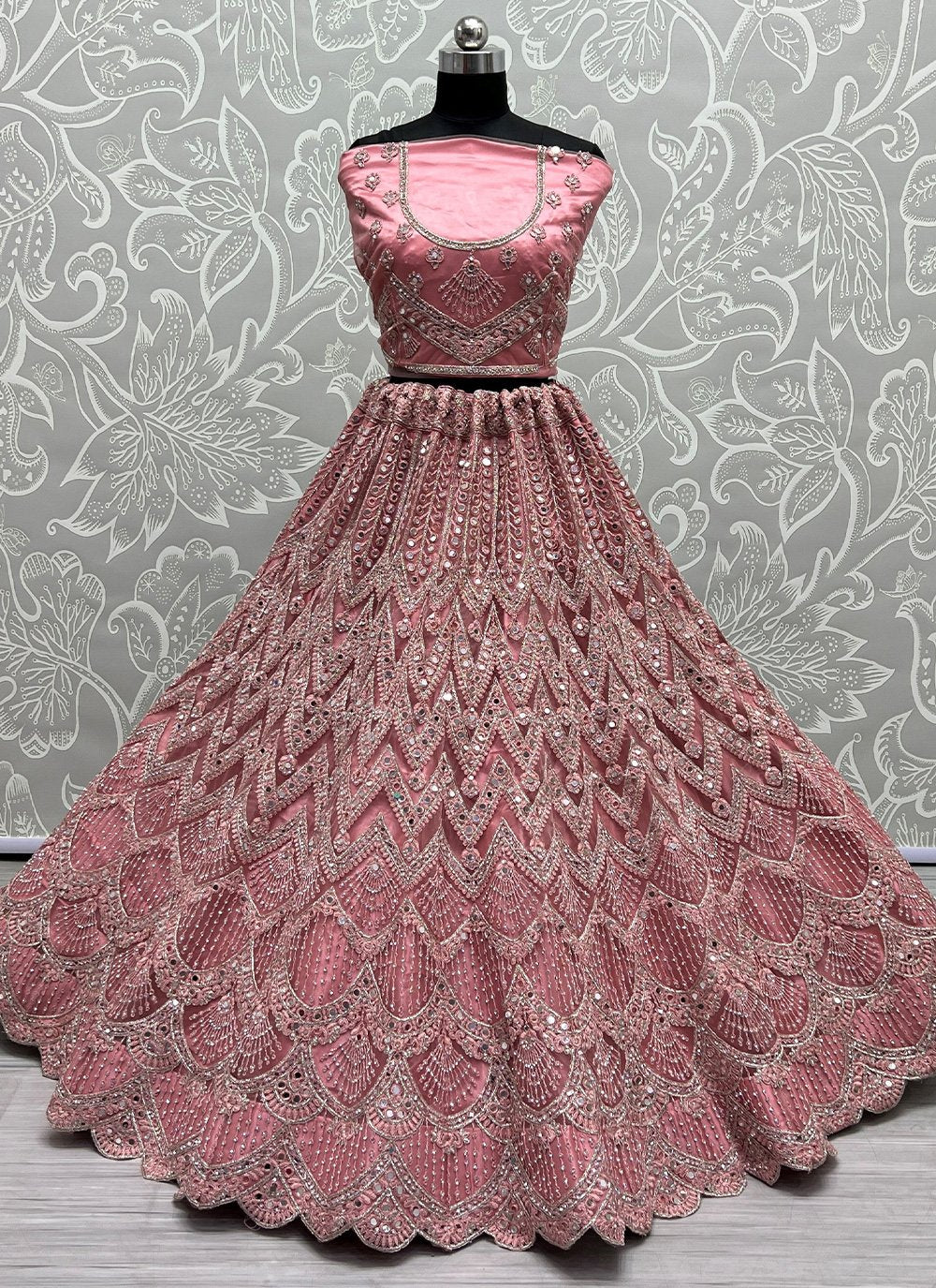 Lehenga Choli Net Pink Diamond Lehenga Choli