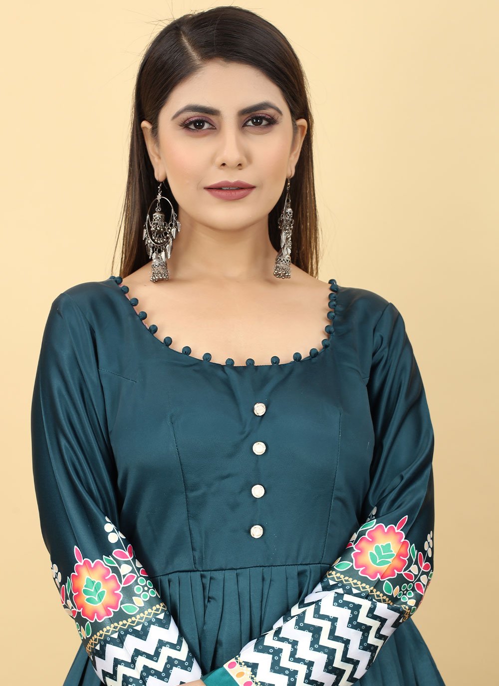 Gown Georgette Morpeach Embroidered Gown