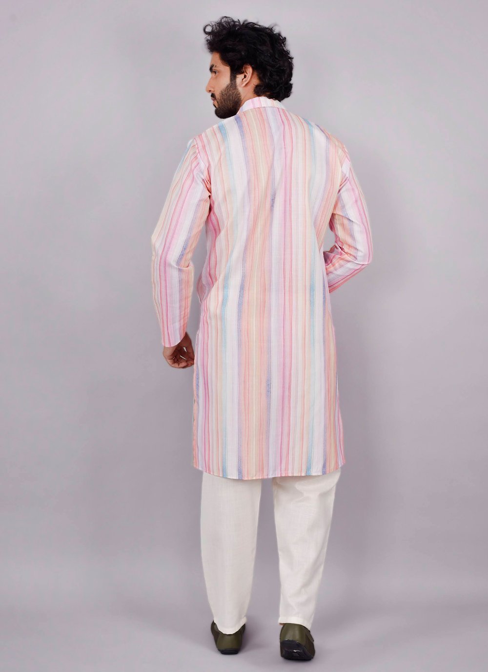 Kurta Pyjama Blended Cotton Multi Colour Print Mens