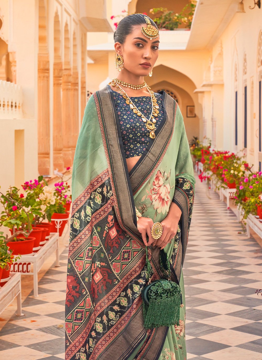 Classic Chiffon Silk Multi Colour Print Saree