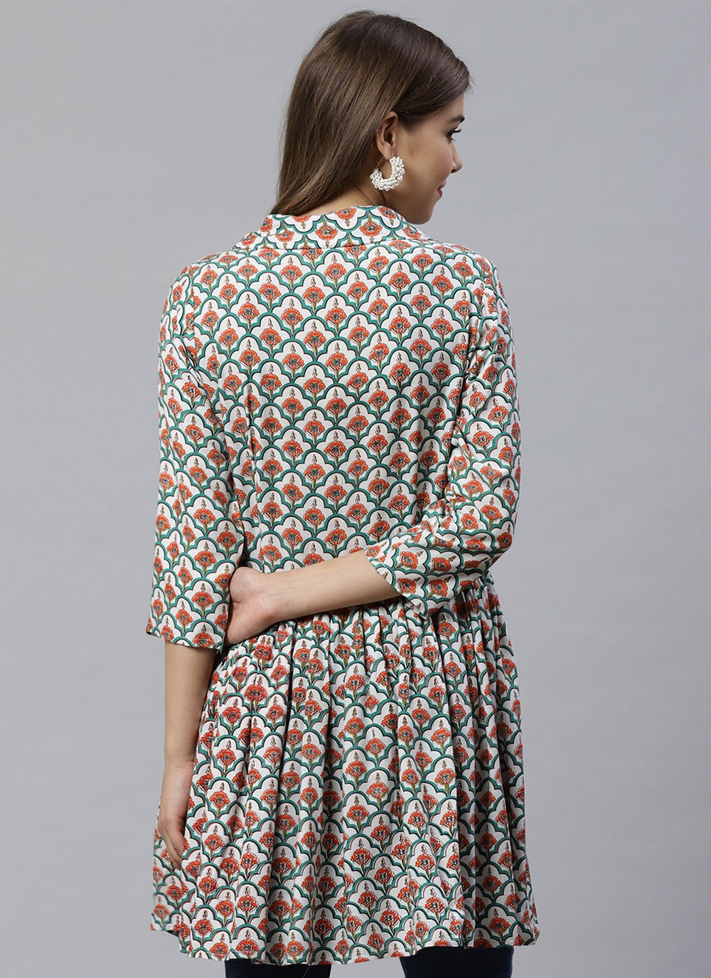 Designer Kurti Rayon Multi Colour Print Kurtis