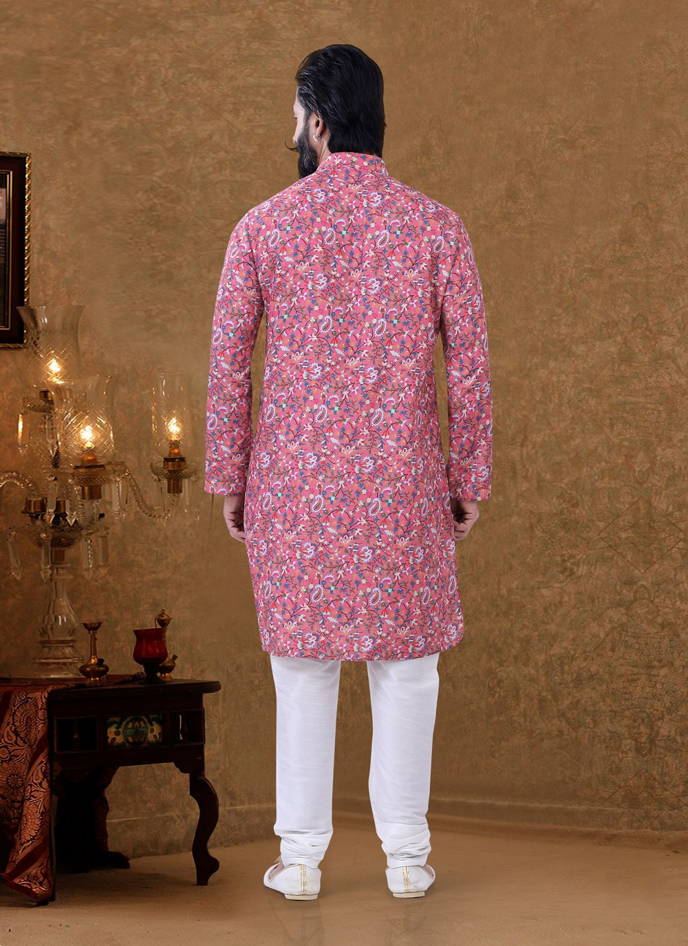 Kurta Pyjama Cotton Multi Colour Digital Print Mens