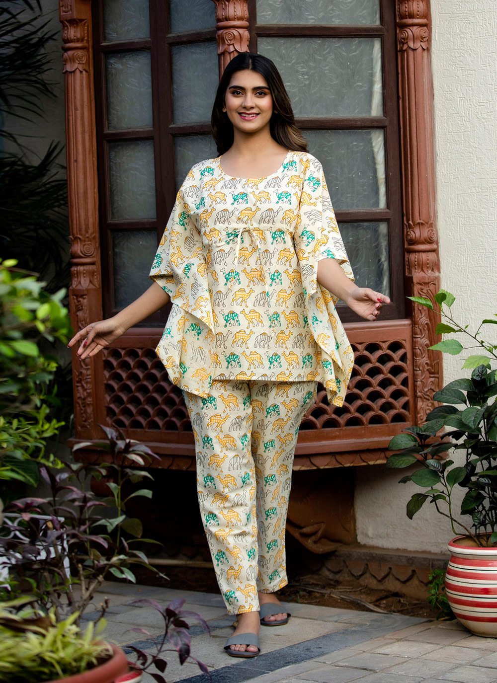 Designer Kurti Cotton Multi Colour Print Kurtis