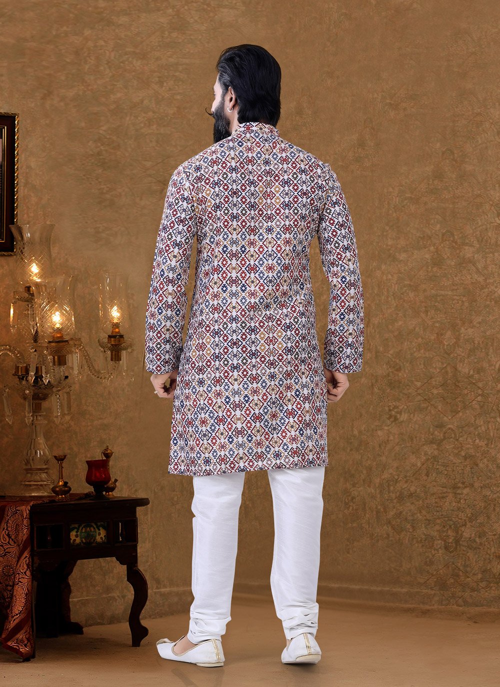 Kurta Pyjama Cotton Multi Colour Digital Print Mens