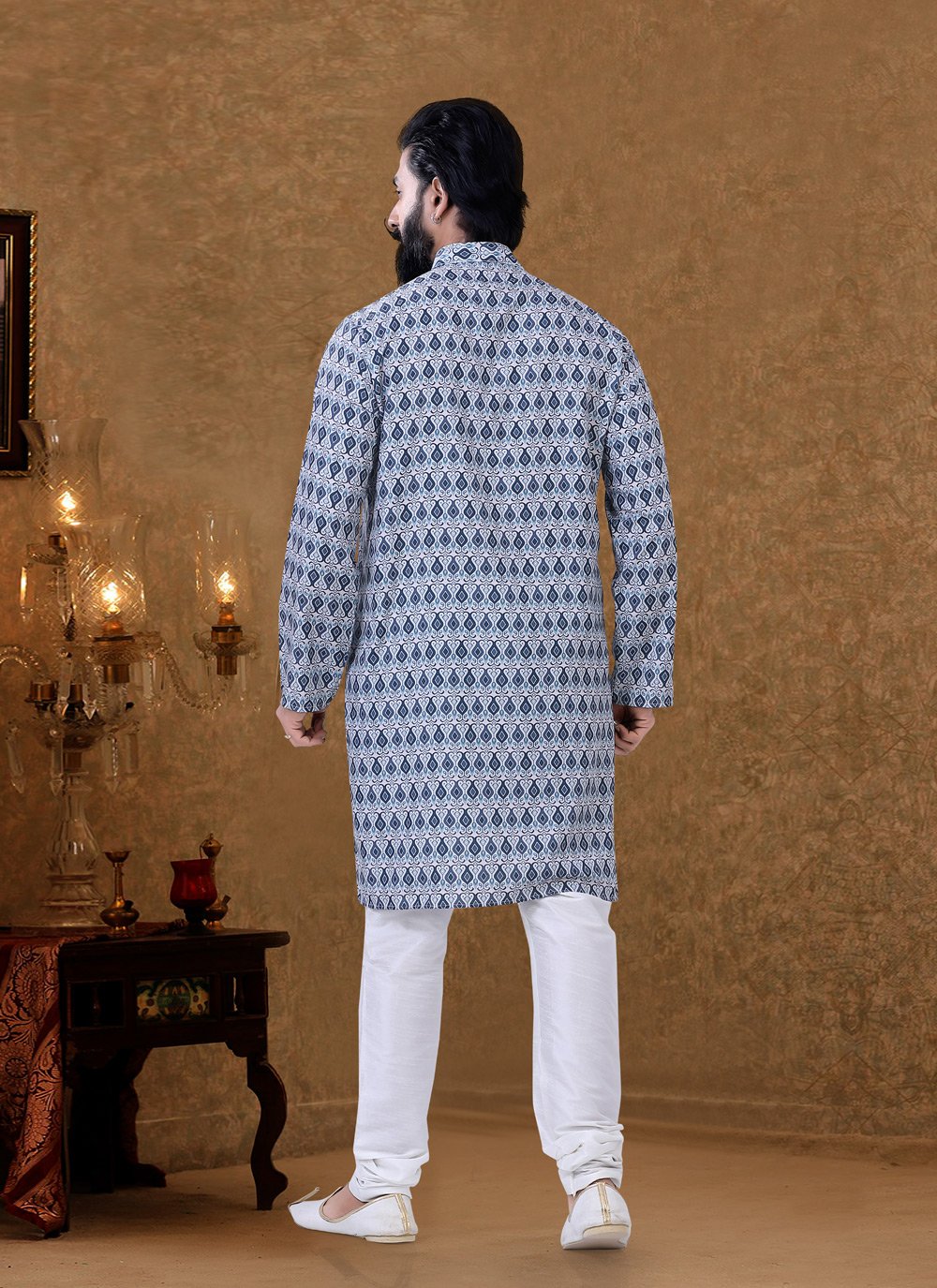 Kurta Pyjama Cotton Multi Colour Digital Print Mens