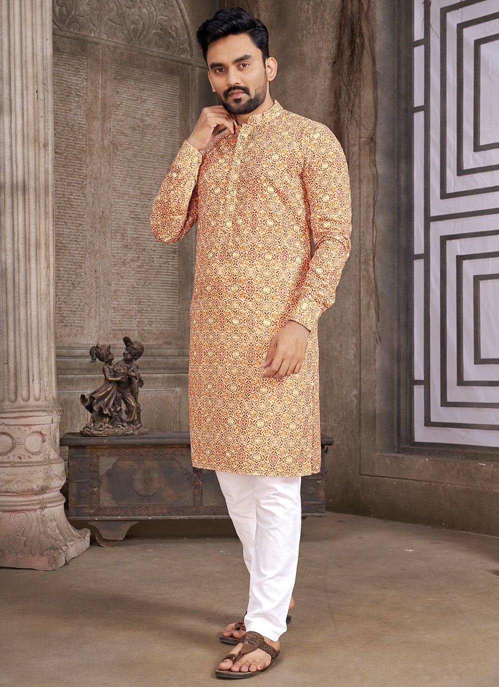 Kurta Pyjama Cotton Multi Colour Chicken Mens – Kajols Indian