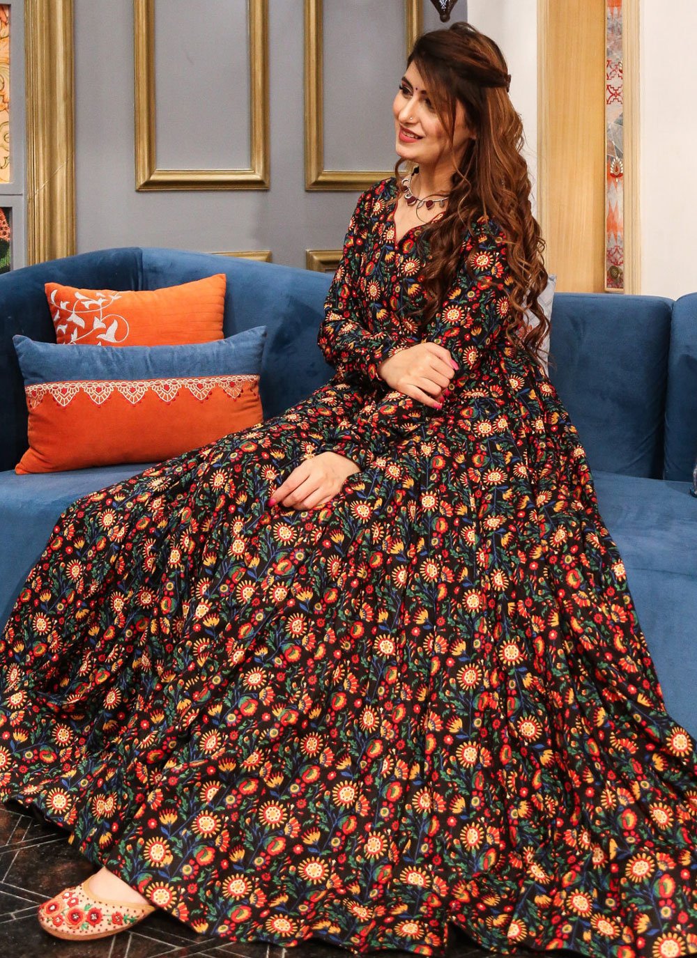 Gown Cotton Multi Colour Digital Print Gown