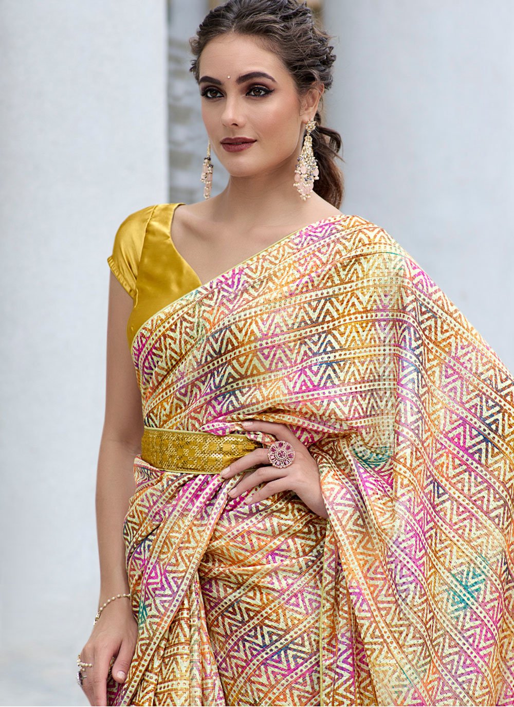 Classic Rangoli Silk Multi Colour Digital Print Saree