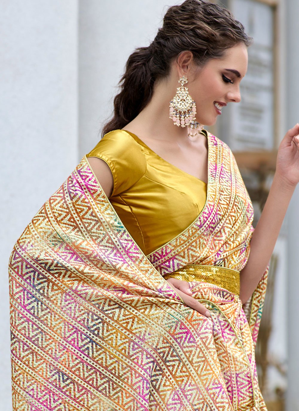 Classic Rangoli Silk Multi Colour Digital Print Saree