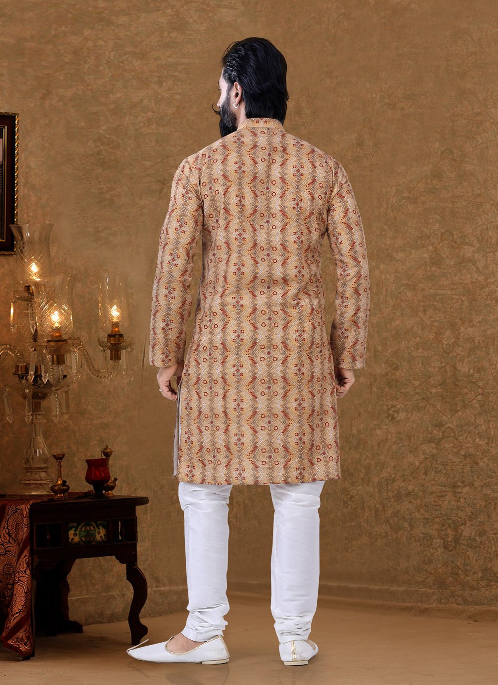Kurta Pyjama Cotton Multi Colour Digital Print Mens