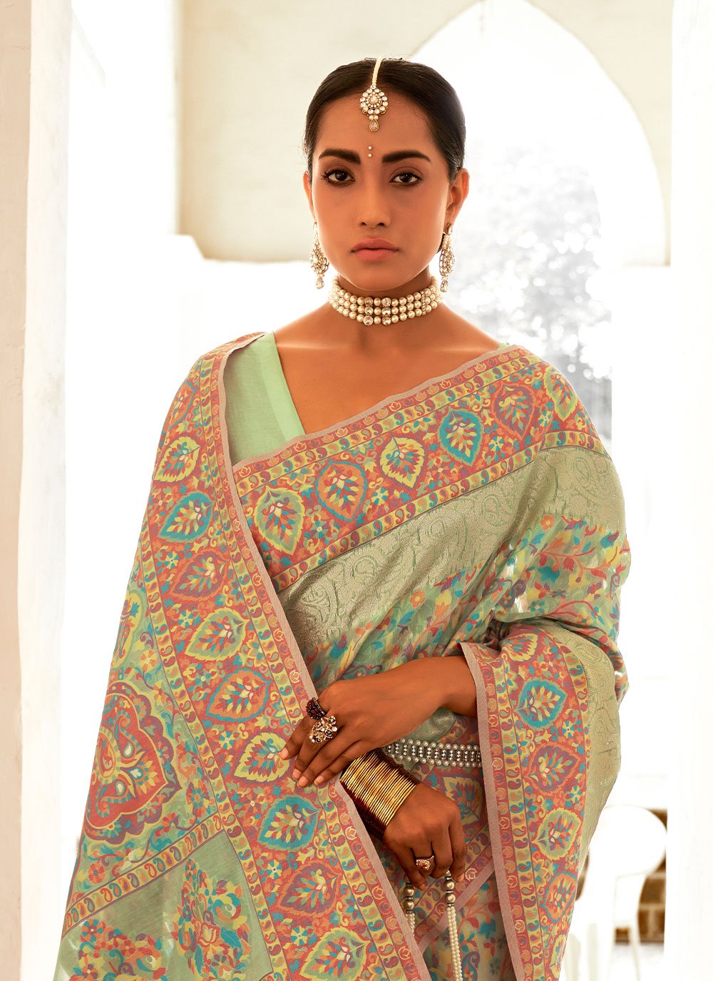 Classic Pashmina Multi Colour Kashmiri Saree