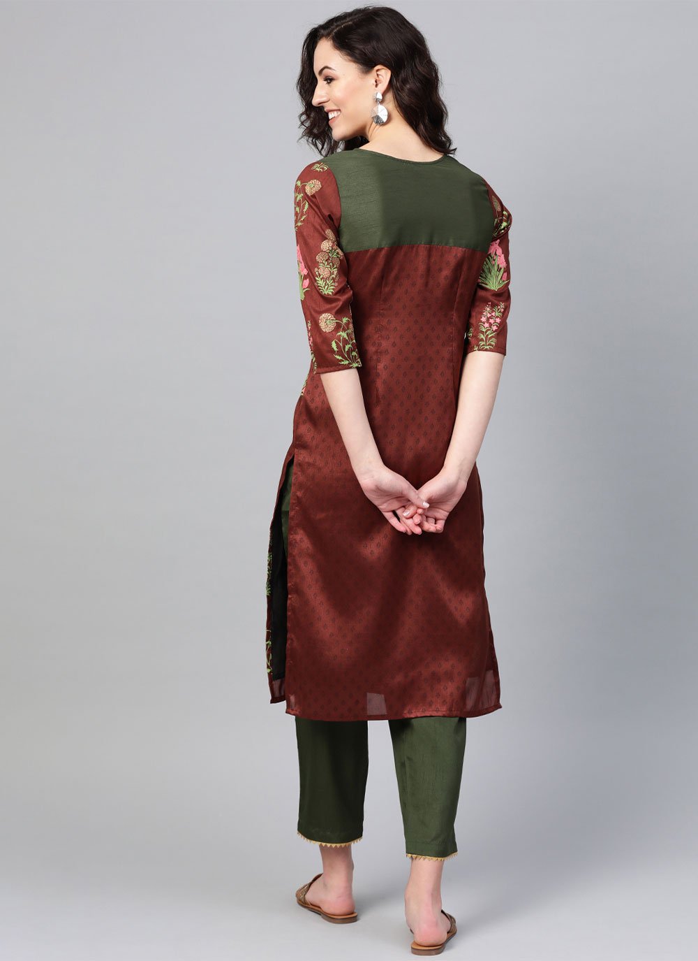Designer Kurti Poly Silk Multi Colour Print Kurtis