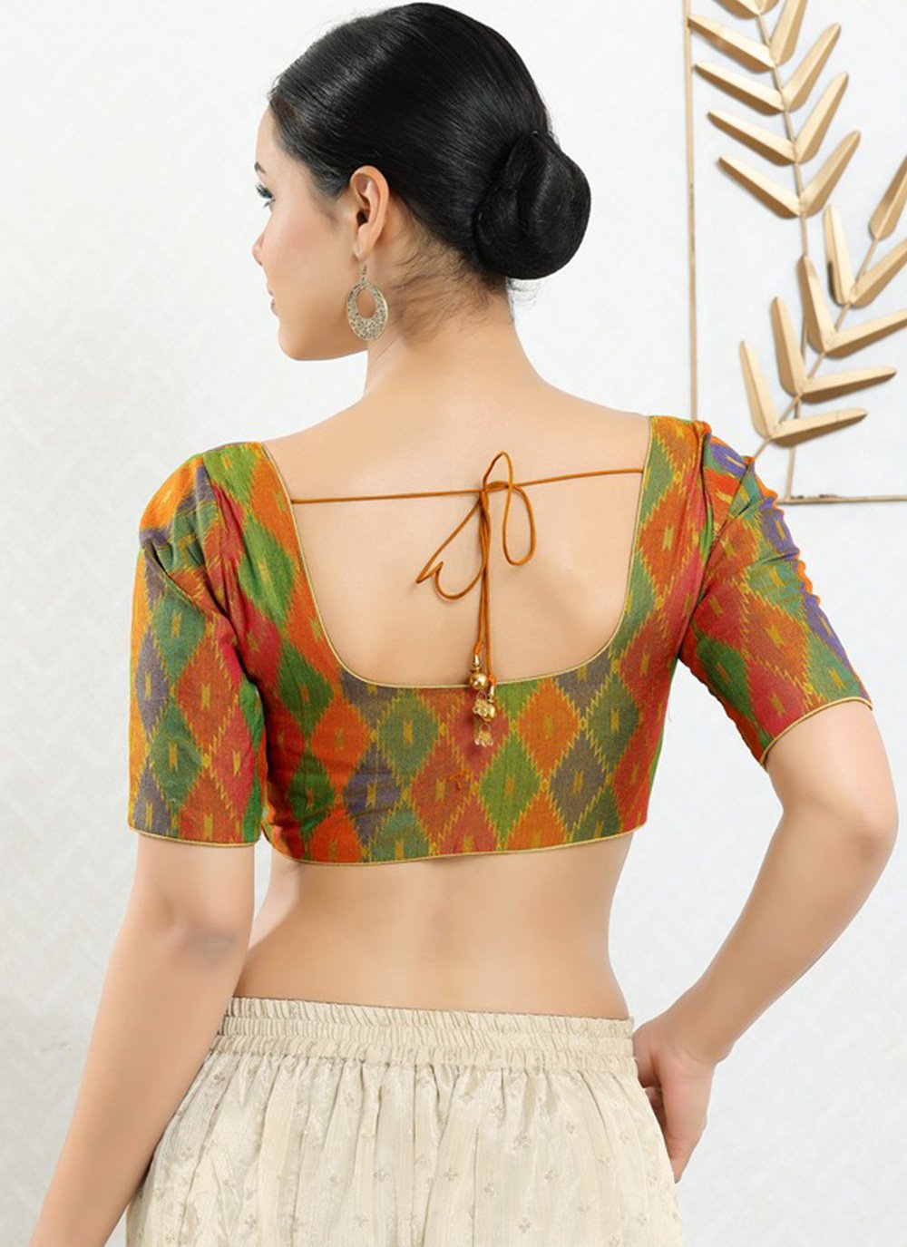 Blouse Jacquard Multi Colour Print Blouse