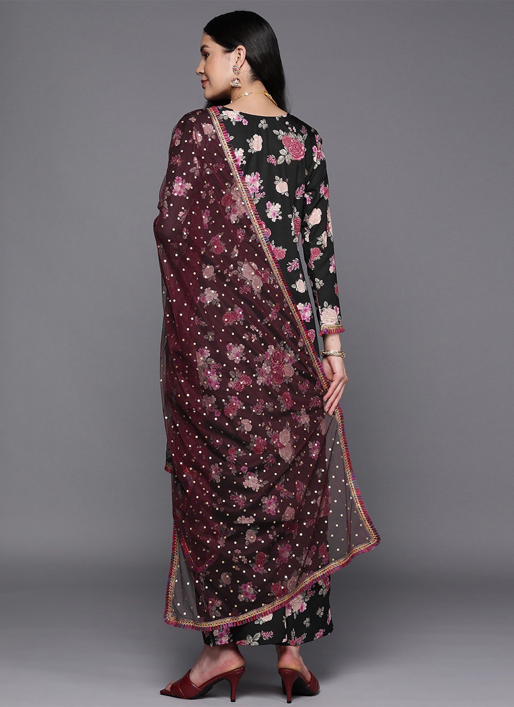 Party Wear Kurti Crepe Silk Multi Colour Print Kurtis