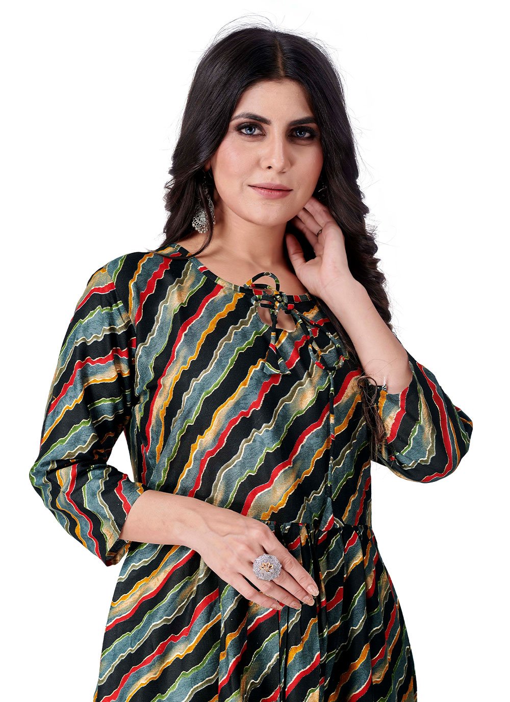 Casual Kurti Cotton Rayon Multi Colour Foil Print Kurtis