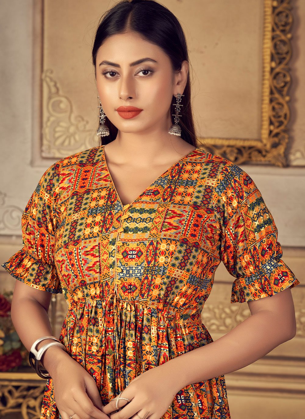 Designer Kurti Rayon Multi Colour Digital Print Kurtis