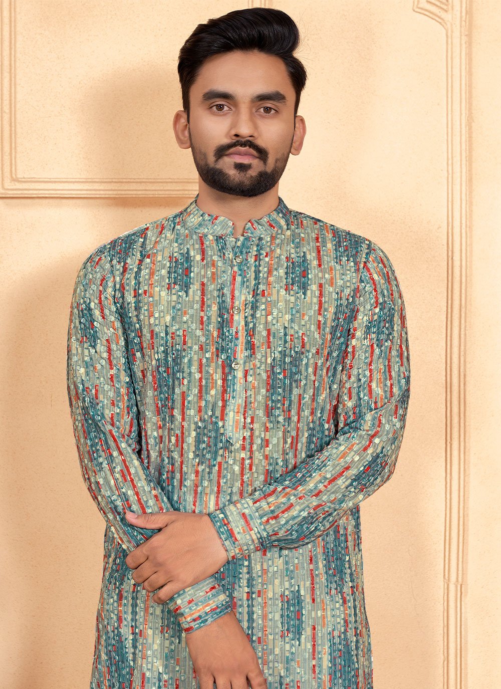 Kurta Pyjama Cotton Multi Colour Chicken Mens