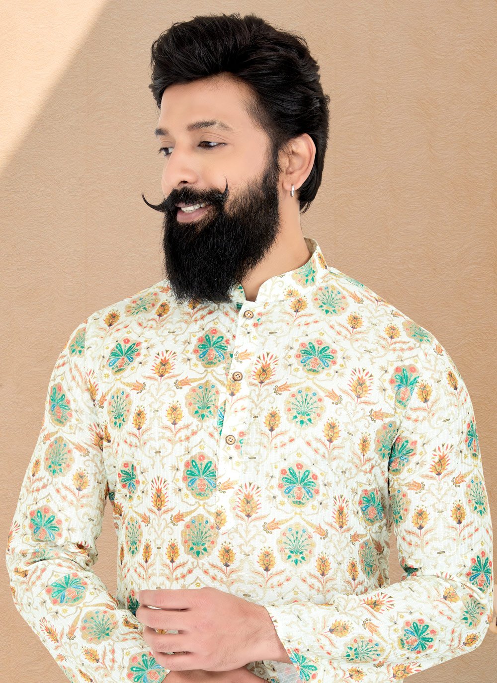 Kurta Pyjama Fancy Fabric Multi Colour Digital Print Mens