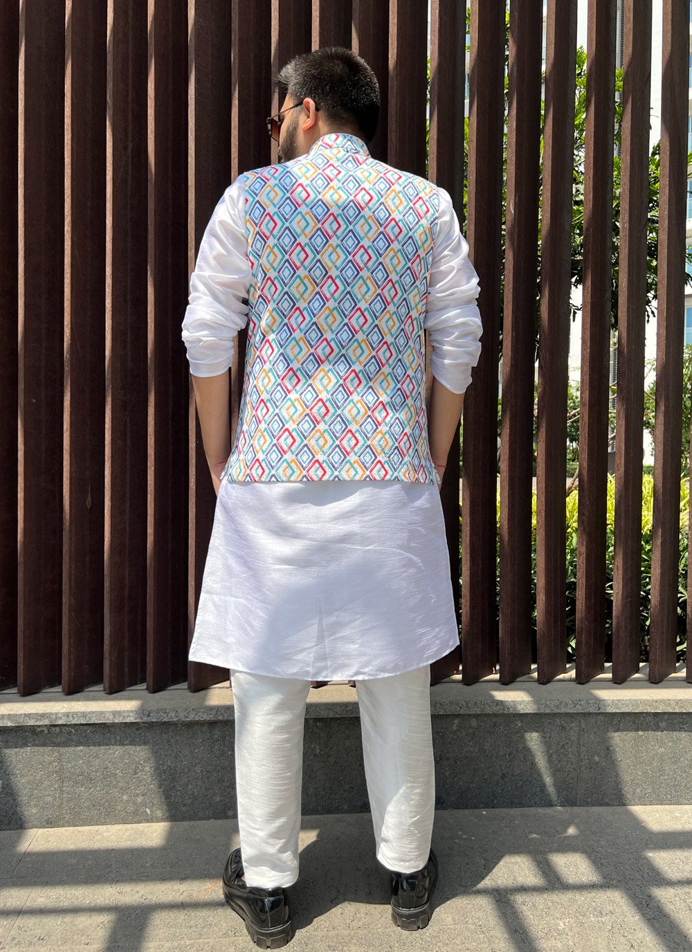 Nehru Jackets Cotton Multi Colour Embroidered Mens
