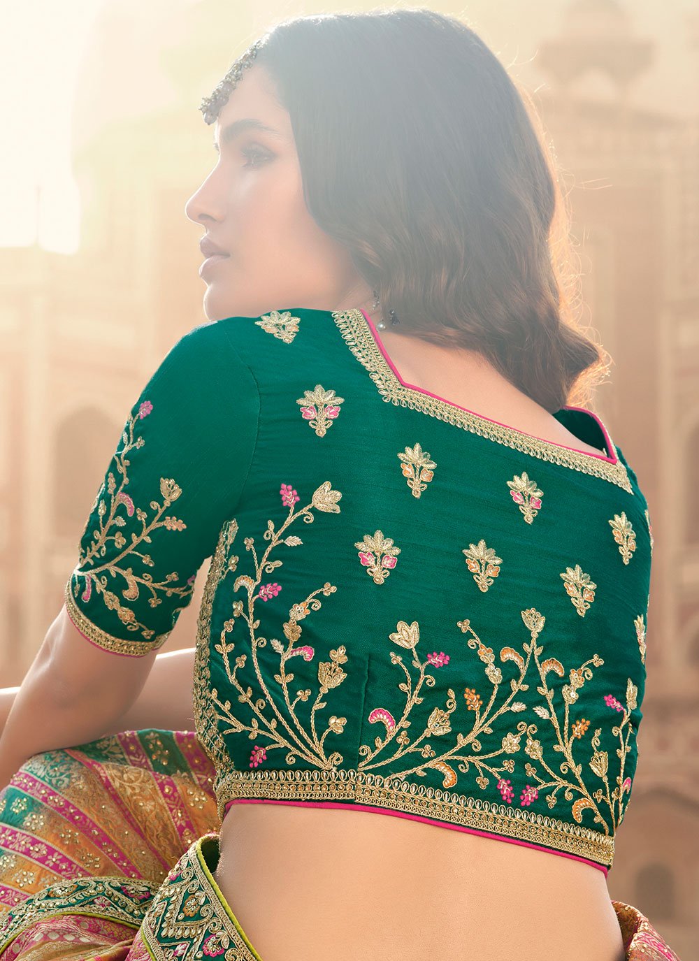 Lehenga Choli Silk Multi Colour Embroidered Lehenga Choli