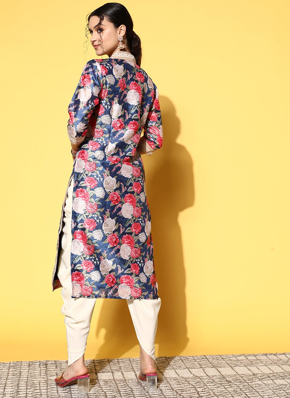 Designer Kurti Silk Multi Colour Print Kurtis