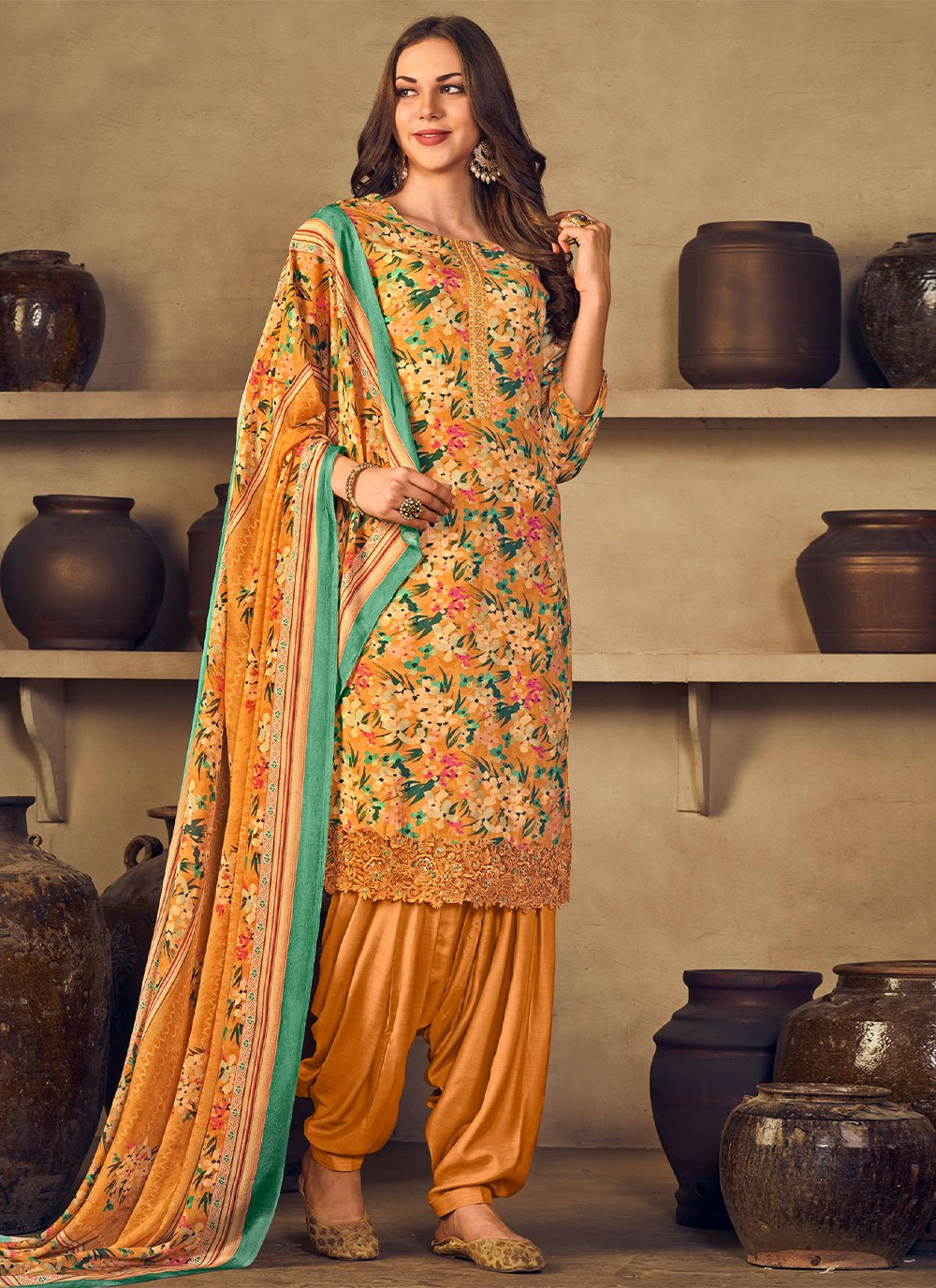 Colour Combination Punjabi Punjabi Patiyala Suit Punjabi Suit In