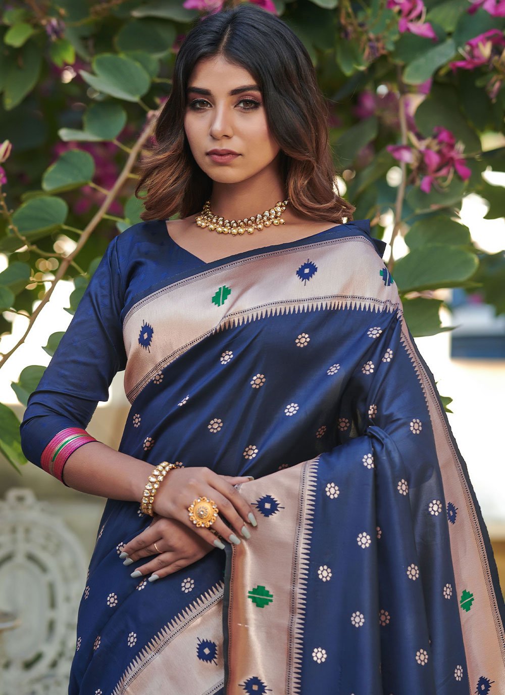 Classic Banarasi Silk Blue Woven Saree