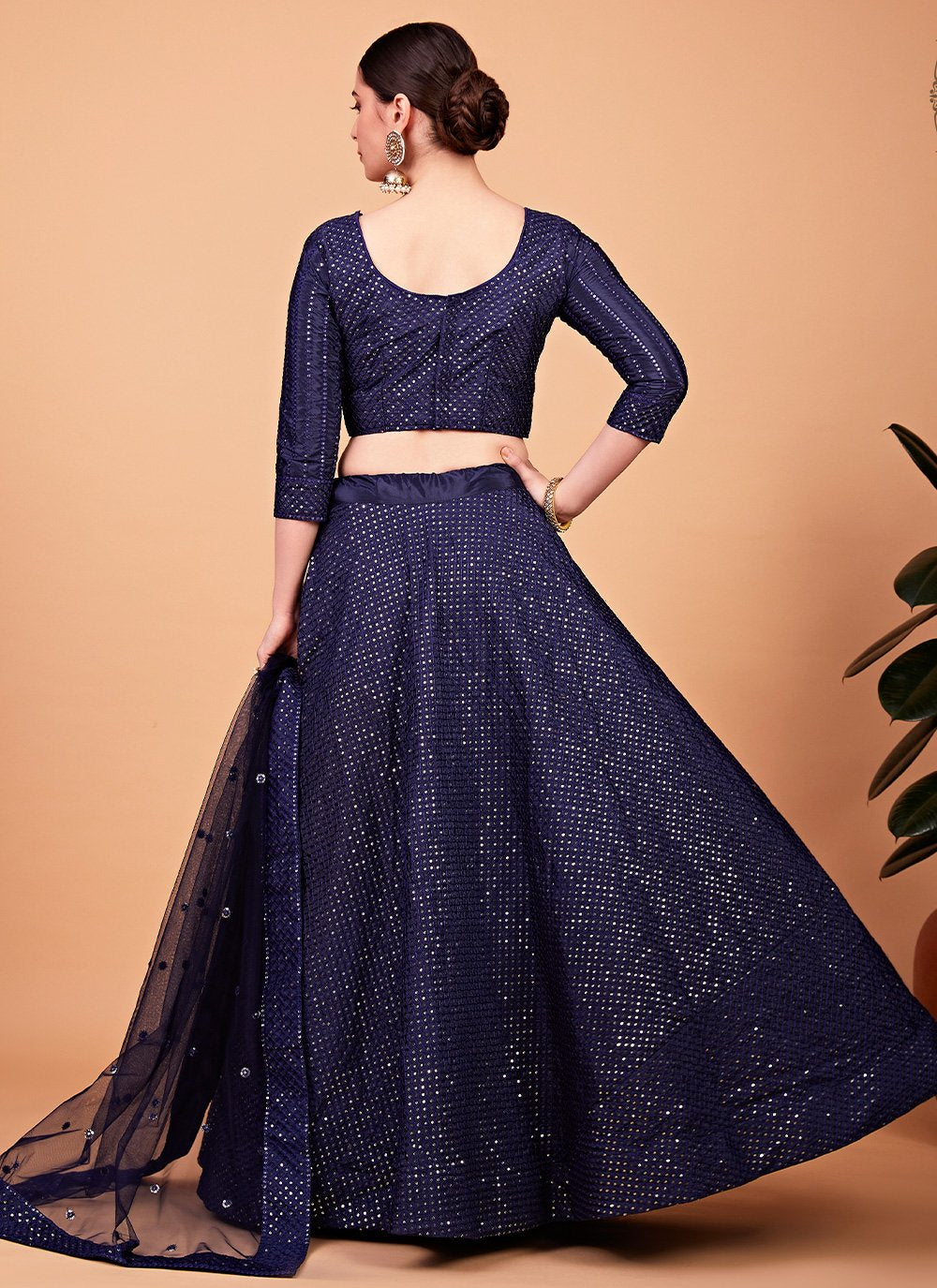 Lehenga Choli Silk Blue Embroidered Lehenga Choli