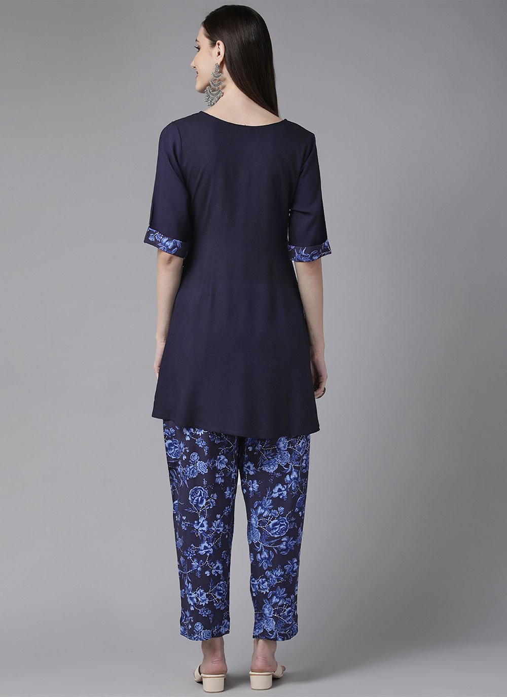 Casual Kurti Rayon Viscose Blue Print Kurtis
