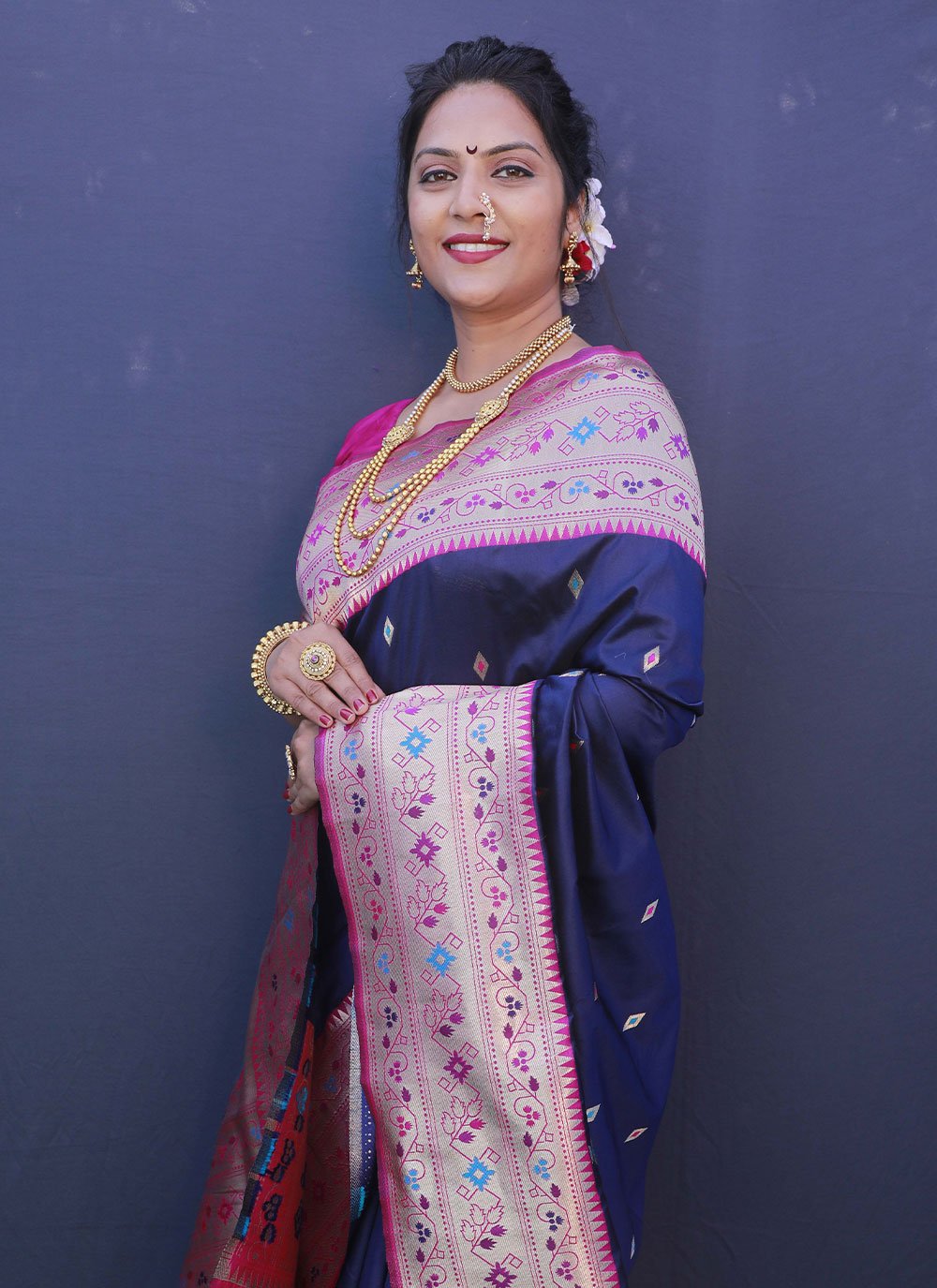 Classic Banarasi Silk Blue Jacquard Work Saree